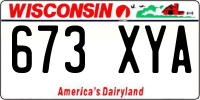 WI license plate 673XYA
