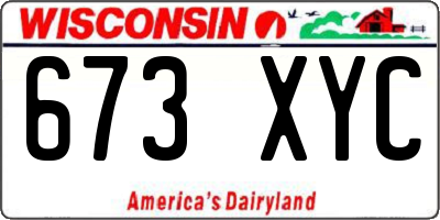 WI license plate 673XYC