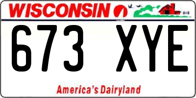 WI license plate 673XYE