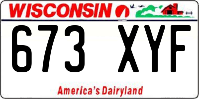 WI license plate 673XYF