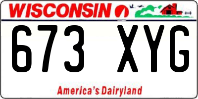 WI license plate 673XYG