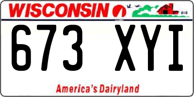 WI license plate 673XYI