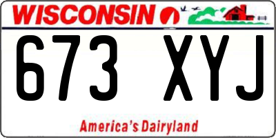 WI license plate 673XYJ