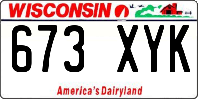 WI license plate 673XYK