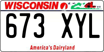 WI license plate 673XYL