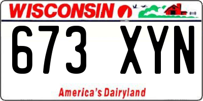 WI license plate 673XYN