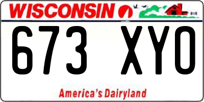 WI license plate 673XYO
