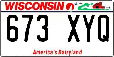 WI license plate 673XYQ