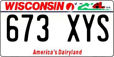 WI license plate 673XYS