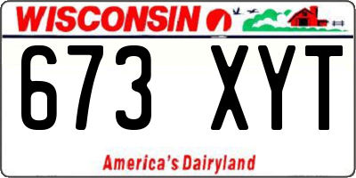 WI license plate 673XYT