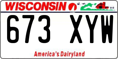 WI license plate 673XYW