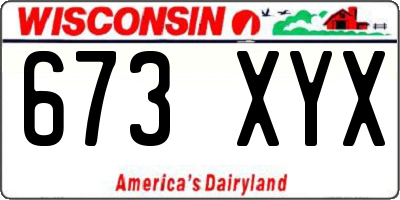 WI license plate 673XYX