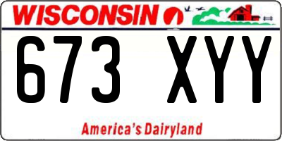 WI license plate 673XYY