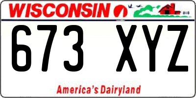 WI license plate 673XYZ