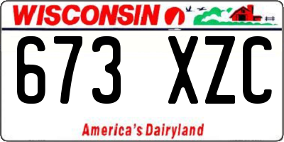 WI license plate 673XZC