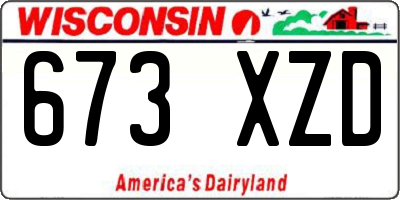 WI license plate 673XZD