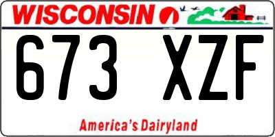 WI license plate 673XZF