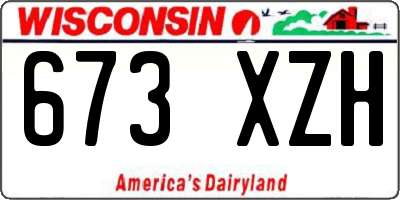 WI license plate 673XZH