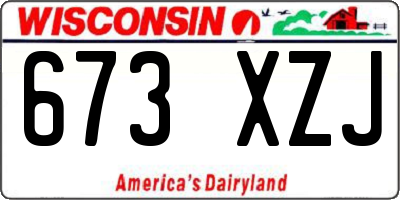WI license plate 673XZJ