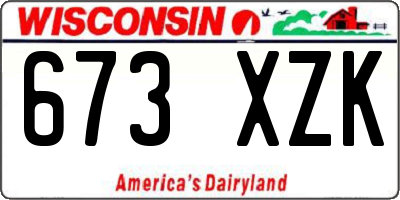 WI license plate 673XZK