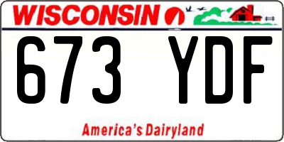 WI license plate 673YDF