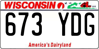 WI license plate 673YDG