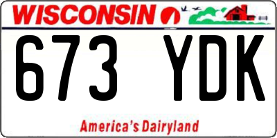 WI license plate 673YDK