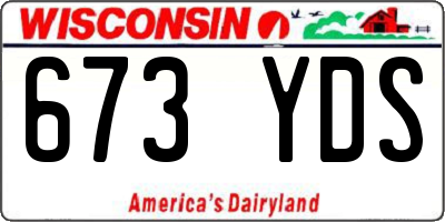 WI license plate 673YDS