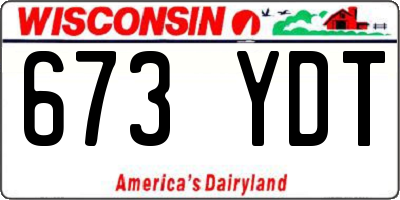 WI license plate 673YDT