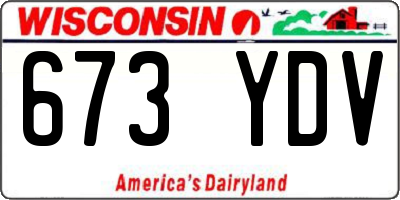 WI license plate 673YDV