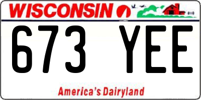 WI license plate 673YEE
