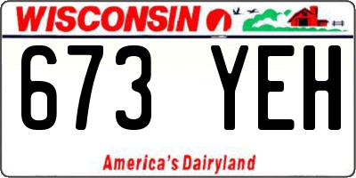 WI license plate 673YEH