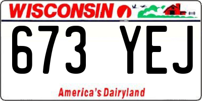 WI license plate 673YEJ