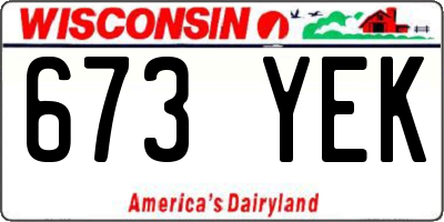 WI license plate 673YEK