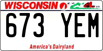 WI license plate 673YEM