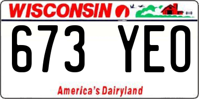 WI license plate 673YEO