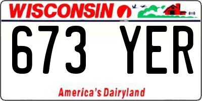 WI license plate 673YER