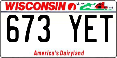 WI license plate 673YET