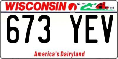 WI license plate 673YEV