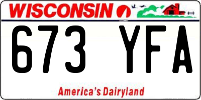 WI license plate 673YFA