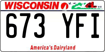 WI license plate 673YFI