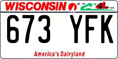 WI license plate 673YFK