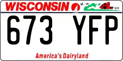 WI license plate 673YFP