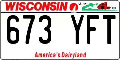 WI license plate 673YFT