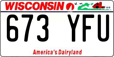 WI license plate 673YFU