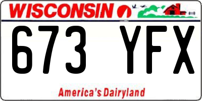 WI license plate 673YFX