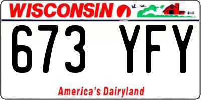 WI license plate 673YFY