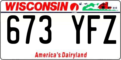 WI license plate 673YFZ