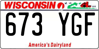 WI license plate 673YGF