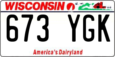 WI license plate 673YGK